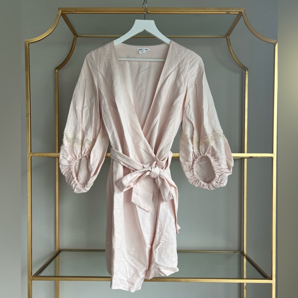 Club Monaco linen wrap dress
